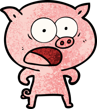 Bir insan tarafından çizilmiş domuz bağırması.