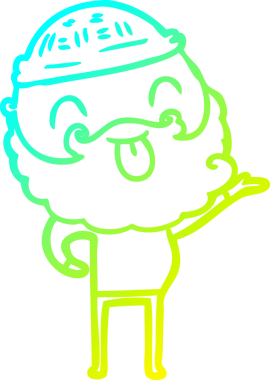 Soğuk gradyan çizgisi, sakallı bir adamın bir insan tarafından çizilmiş dili.