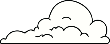 Bir insan tarafından çizilmiş beyaz büyük bulutların karalamaları.