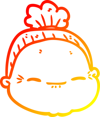 Bir insan tarafından çizilmiş yaşlı bir kadının sıcak çizgi çizimi.