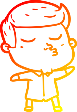 Bir insan tarafından çizilen çizgi film modelinin sıcak çizgi çizimi.