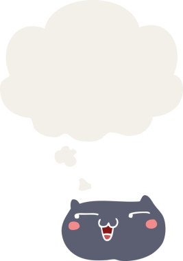 insan tarafından çizilmiş düşünce baloncuklu çizgi film kedisi yüzü