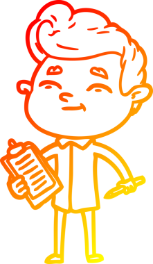 Bir insan tarafından çizilmiş mutlu bir çizgi film karakteri çizimi.