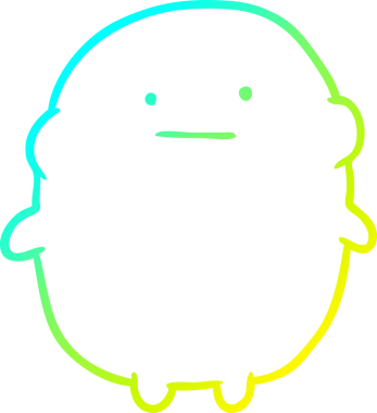 Bir insan tarafından çizilmiş şişman bir insanın soğuk gradyan çizgisi.