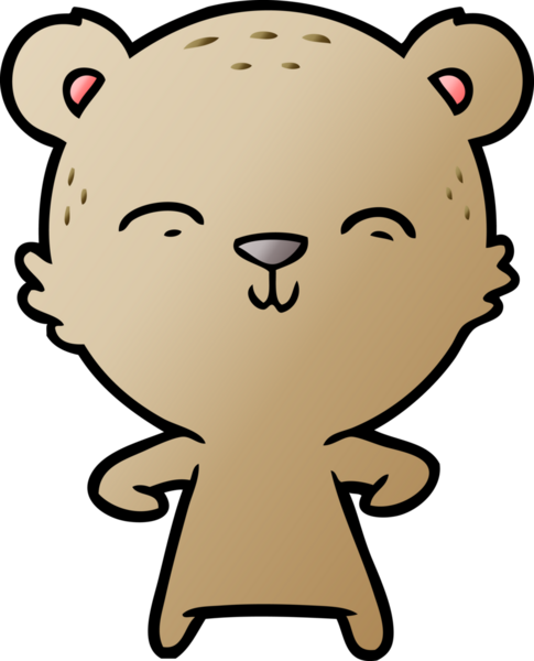 Bir insan tarafından çizilmiş mutlu çizgi film ayısı.