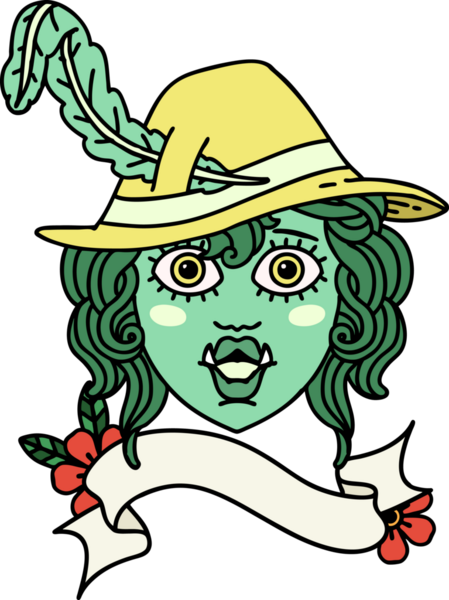 Retro Dövme Biçimli Ork karakteri bir insan tarafından çizildi