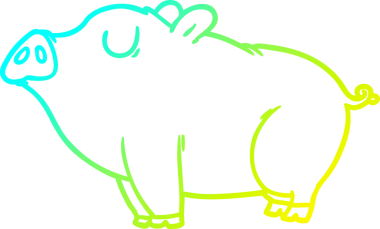 Bir insan tarafından çizilmiş soğuk çizgi domuz çizimi.