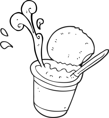 Bir insan tarafından çizilmiş yoğurt.