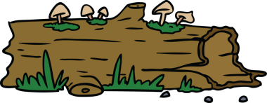 Bir insan tarafından çizilmiş bir ağaç kütüğünün el çizimi karalaması.