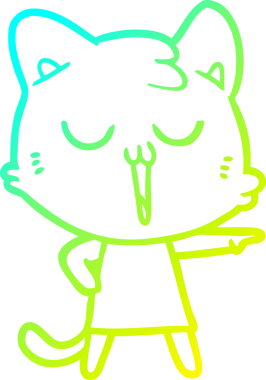 Bir insan tarafından çizilmiş çizgi film kedisinin soğuk çizgi çizimi.