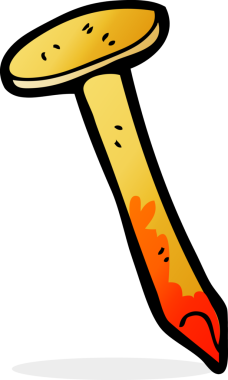 Bir insan tarafından çizilmiş kanlı çivi.