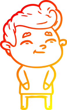 Bir insan tarafından çizilmiş mutlu bir çizgi film karakteri çizimi.