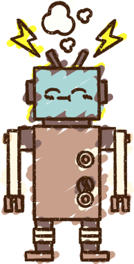 Bir insan tarafından çizilen robot tebeşiri.