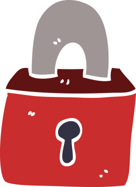 Bir insan tarafından çizilmiş karikatür kilitlenmiş asma kilit