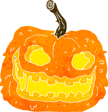 Bir insan tarafından çizilmiş ürkütücü balkabağı.