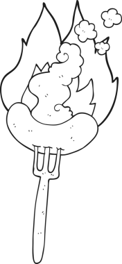 Bir insan tarafından çizilmiş siyah beyaz bir karikatür.