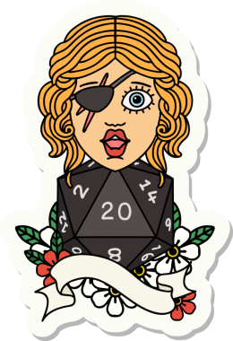 Bir insan tarafından çizilmiş doğal 20 zarlı düzenbaz insan etiketi.