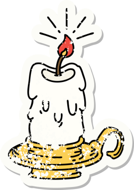 Bir insan tarafından çizilmiş eski bir dövme stili ürkünç erime mumu.