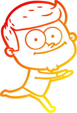 Bir insan tarafından çizilmiş mutlu bir adamın çizgi çizimi.