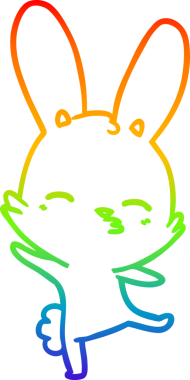 gökkuşağı gradyan çizimi bir insan tarafından çizilmiş meraklı tavşan çizgi filmi