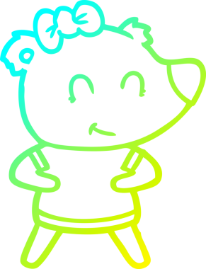 Bir insan tarafından çizilmiş bir dişi ayı çizgi filmi.