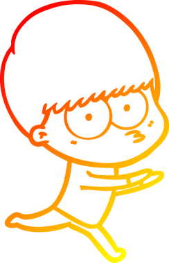 Bir insan tarafından çizilmiş gergin bir çizgi film çocuğunun çizimi.