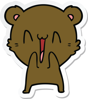 Bir insan tarafından çizilmiş mutlu ayı karikatürü.