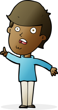 Çizgi filmci bir insan tarafından çizilmiş sorular soruyor.