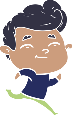 bir insan tarafından çizilmiş düz renk çizgi film adamı