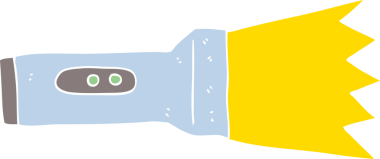 Bir insan tarafından çizilmiş düz renk çizgi film meşalesi