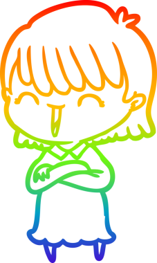 gökkuşağı gradyan çizimi bir insan tarafından çizilmiş bir karikatür kadın