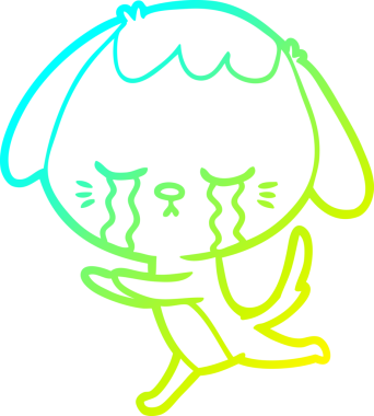 Bir insan tarafından çizilmiş ağlayan bir köpeğin soğuk gradyan çizimi