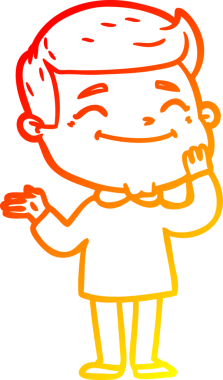 Bir insan tarafından çizilmiş mutlu bir çizgi film karakteri çizimi.