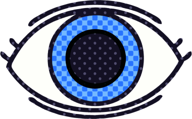 bir insan tarafından çizilmiş çizgi roman tarzı bir göz.