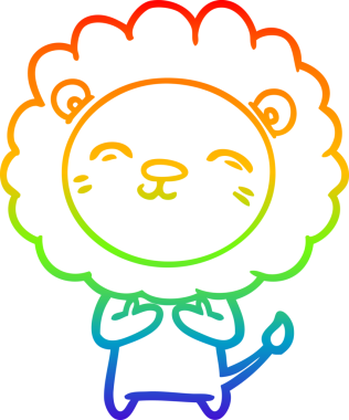 gökkuşağı gradyan çizgi çizimi bir insan tarafından çizilmiş bir aslan