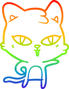 gökkuşağı gradyanı çizimi bir insan tarafından çizilmiş çizgi film kedisi