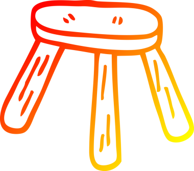 Bir insan tarafından çizilen düşük taburedeki sıcak çizgi çizimi