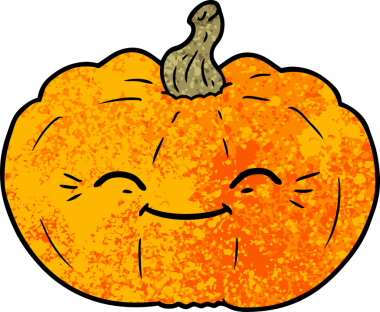 Bir insan tarafından çizilmiş bir balkabağı.