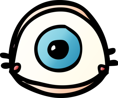 Bir insan tarafından çizilmiş mavi göz.