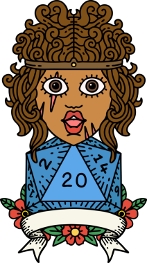 Retro Dövme Tarzı İnsan Barbarlığı Bir insan tarafından çizilmiş 20 zar ile