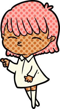 Bir insan tarafından çizilmiş karikatür kadın.