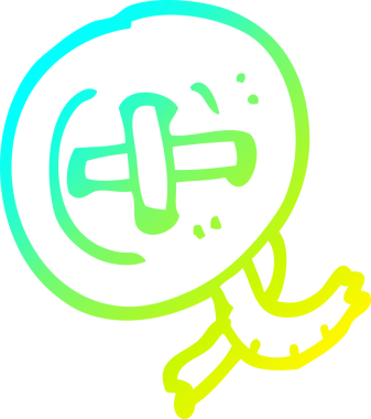 Bir insan tarafından çizilmiş bir çizgi filmin soğuk gradyan çizgisi.