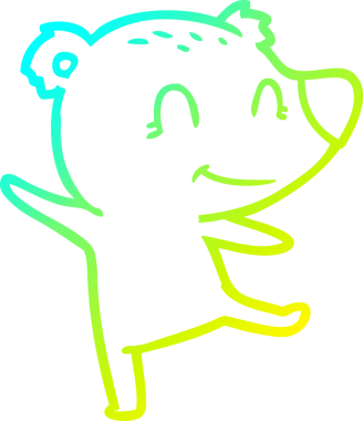 Dost canlısı bir ayının insan tarafından çizilmiş soğuk gradyan çizgisi