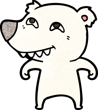 Bir insan tarafından çizilmiş kutup ayısı karikatürü