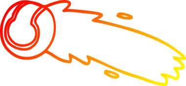 Bir insan tarafından çizilen uçan tenis topunun sıcak çizgi çizimi