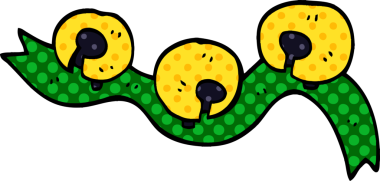 Bir insan tarafından çizilmiş karikatür çanları.