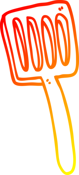 Bir insan tarafından çizilmiş karikatür yemek spatulasının sıcak gradyan çizimi