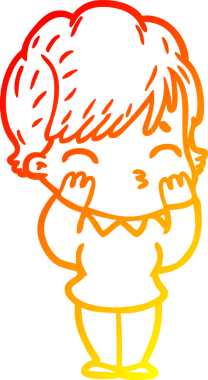 Bir insan tarafından çizilmiş bir karikatür kadın çizimi.