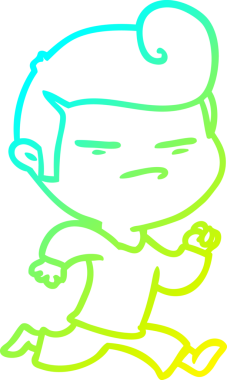 Bir insan tarafından çizilmiş, moda saç kesimli, karikatür çizen havalı bir adam.