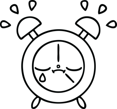 Bir insan tarafından çizilmiş bir alarm saati çizimi